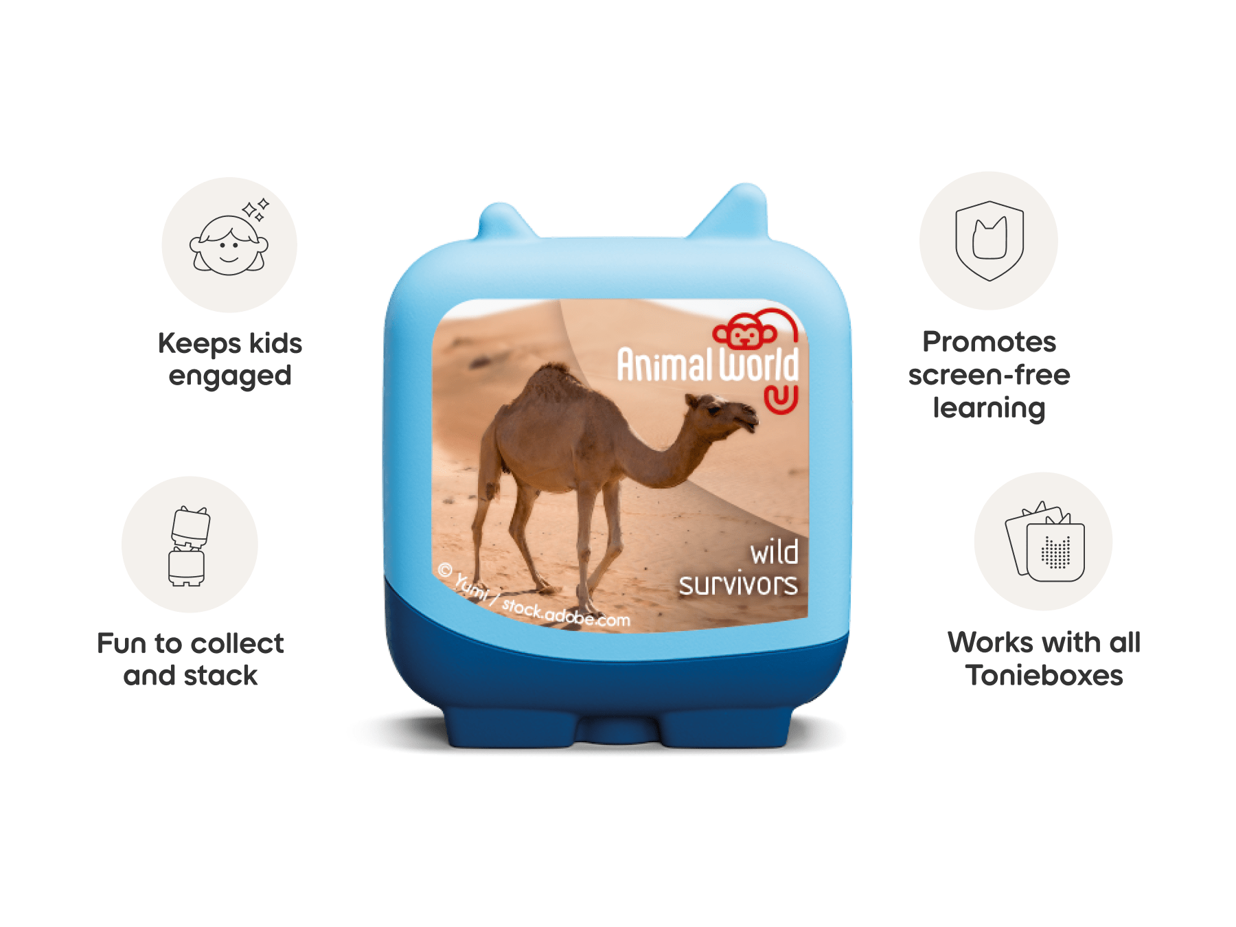 Animal World Wild Survivors Pocket Tonies - 4 Pack