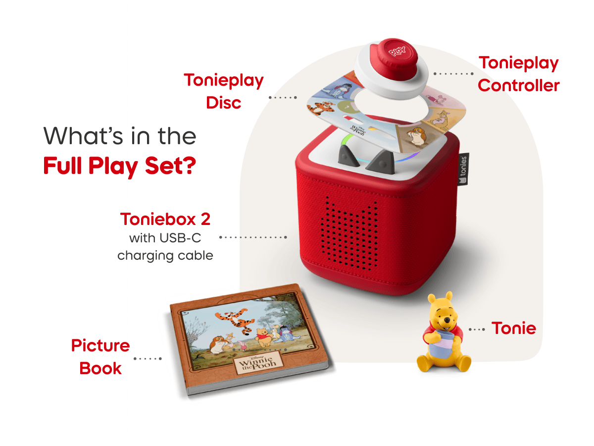 Disney Winnie the Pooh Toniebox 2 Play Set - Sunset Red